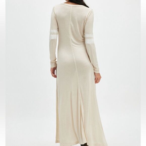 Free People Just Like Heaven Henley Maxi Dress in French Oak - Picture 4 of 9